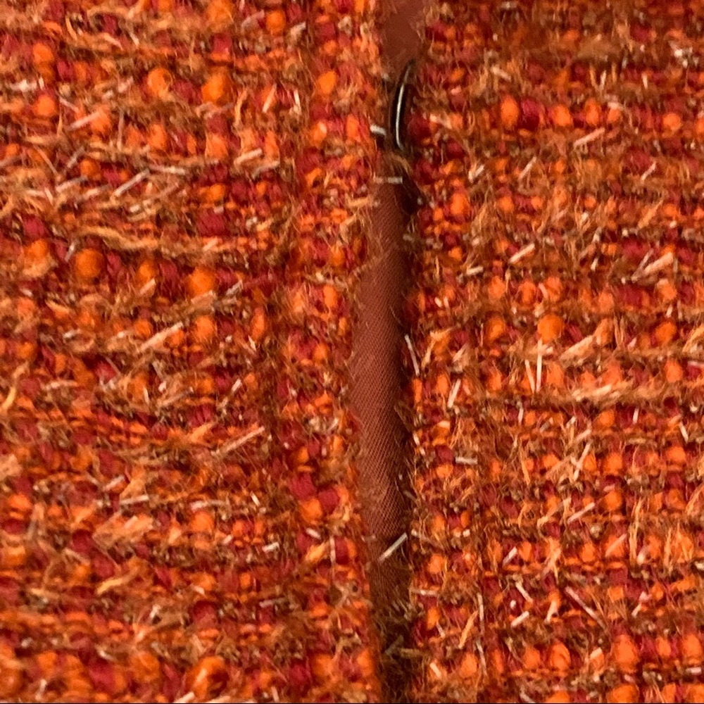 Lafayette 148 Metallic Sparkle Wool Tweed Blazer Suit Red Orange Silver Work 4 - Picture 8 of 16